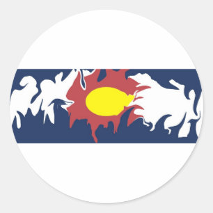 Colorado Flag Runder Aufkleber