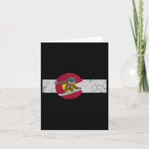 Colorado Flag Snowboarden Sloth Snowboarder Karte