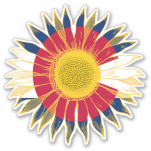 Colorado Flag Sonnenblume Aufkleber