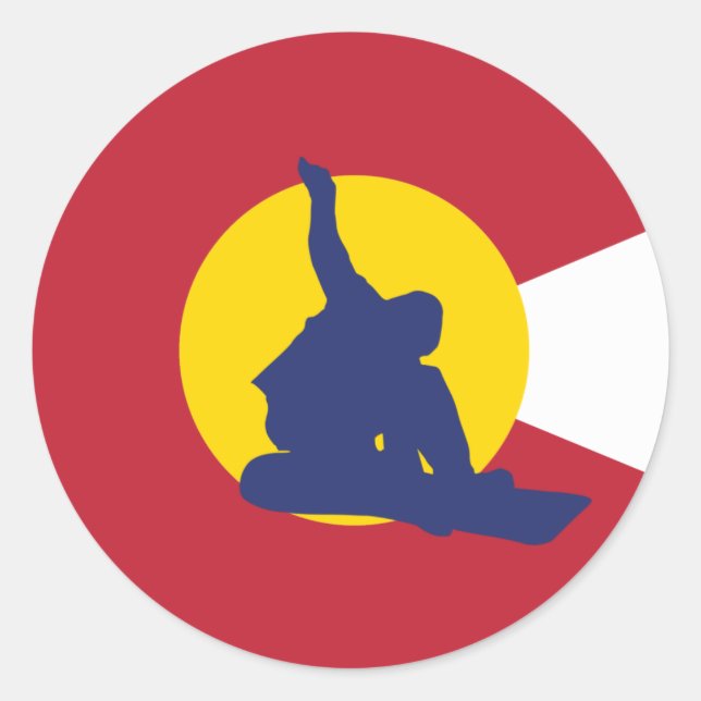 Colorado Flag Sticker - Snowboarder - Snowboard (Vorderseite)