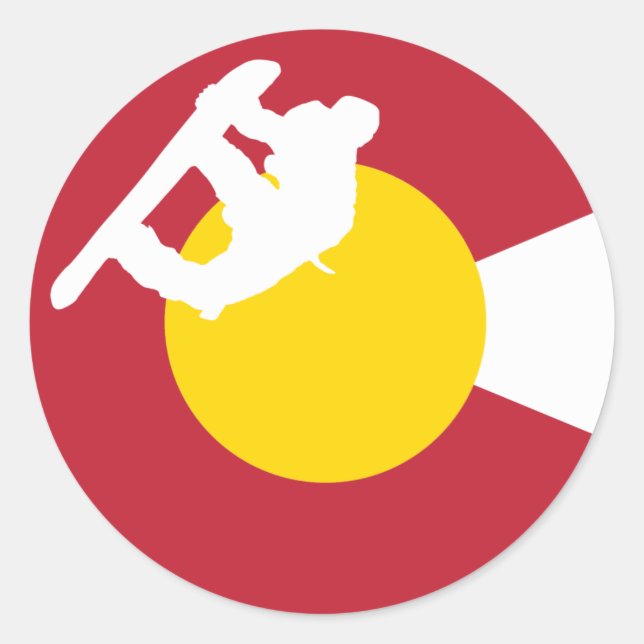 Colorado Flag Sticker - Snowboarder - Snowboard (Vorderseite)
