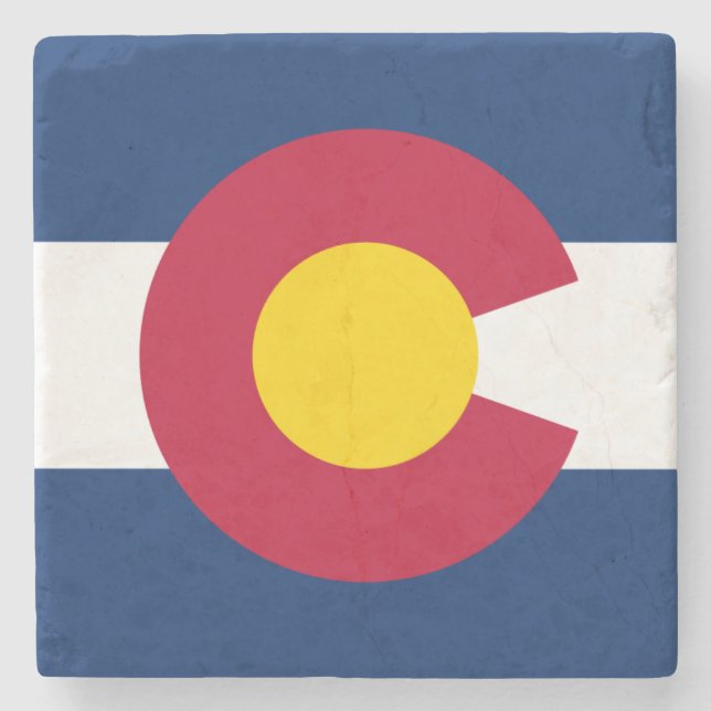 Colorado Flag Stone Untersetzer (Vorderseite)