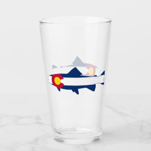 Colorado Flag Trout Fisch Glas