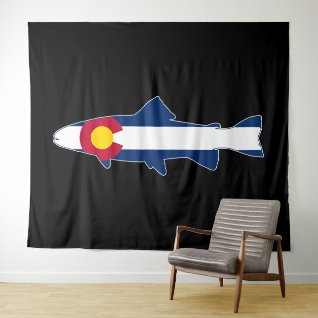 Colorado Flag Trout Fisch Wandteppich (Beispiel (Horizontal))