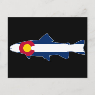 Colorado Flag Trout Fish Postkarte