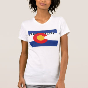 Colorado Flag und Berge T-Shirt