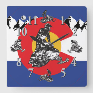 Colorado Flag und Snowmobile Uhr