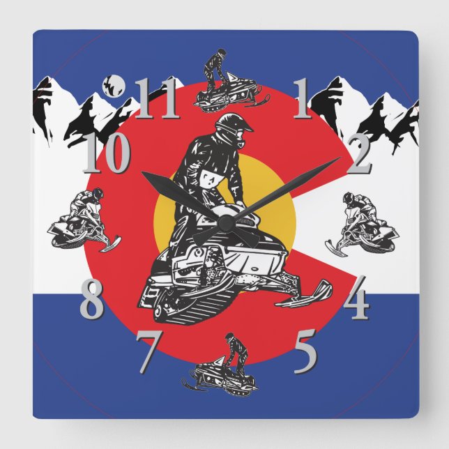 Colorado Flag und Snowmobile Uhr (Vorderseite)