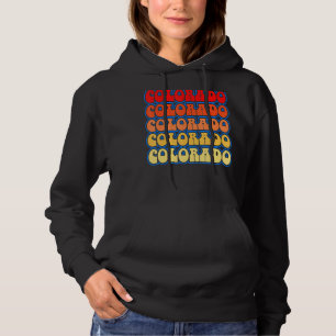 Colorado Flag Vintage Typografie 70er Staatsstolz  Hoodie