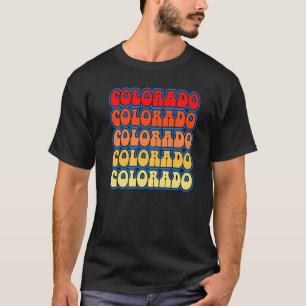 Colorado Flag Vintage Typografie 70er Staatsstolz T-Shirt