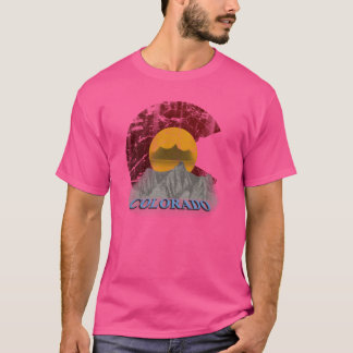 Colorado-Flagge Bergsee-Distressed-Geschenk T-Shirt