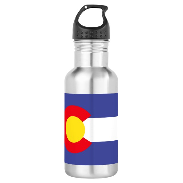 COLORADO-Flagge Edelstahlflasche (Vorderseite)