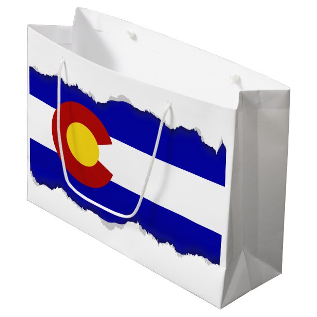 Colorado-Flagge Große Geschenktüte (Vorderseite Schrägansicht)