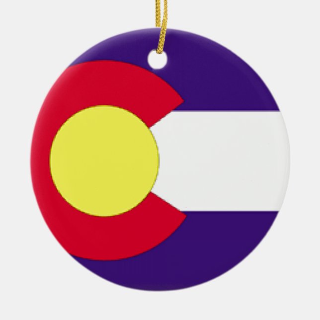 Colorado-Flagge Keramik Ornament (Vorne)