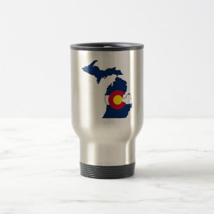 Colorado-Flagge Michigan-Konturreise-Tasse Reisebecher