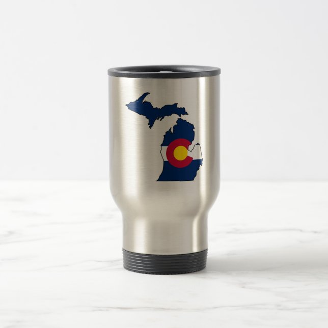 Colorado-Flagge Michigan-Konturreise-Tasse Reisebecher (Mittel)
