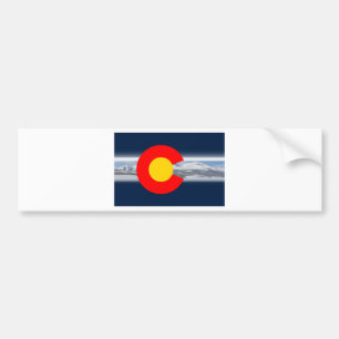 Colorado-Flagge mit Bergen Autoaufkleber