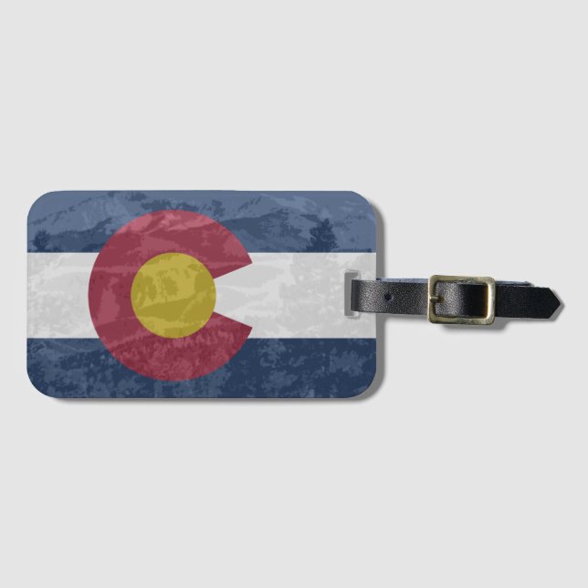 Colorado-Flagge mit Spiess-Spitze Gepäckanhänger (Vorderseite (Horizontal))
