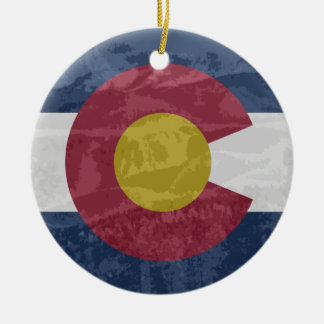 Colorado-Flagge mit SpießhöchstKeramikverzierung Keramik Ornament