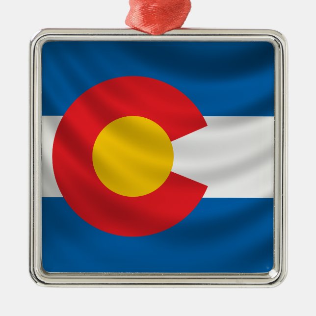 Colorado-Flagge Ornament Aus Metall (Vorne)
