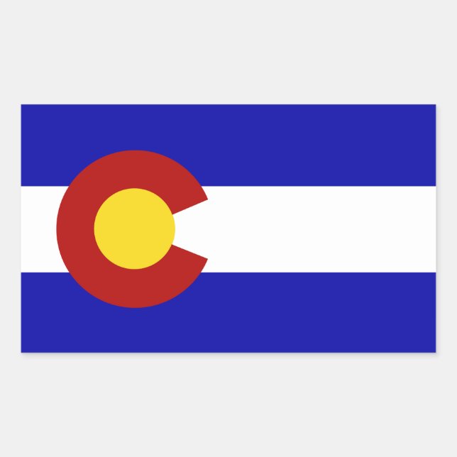 Colorado-Flagge Rechteckiger Aufkleber (Vorderseite)