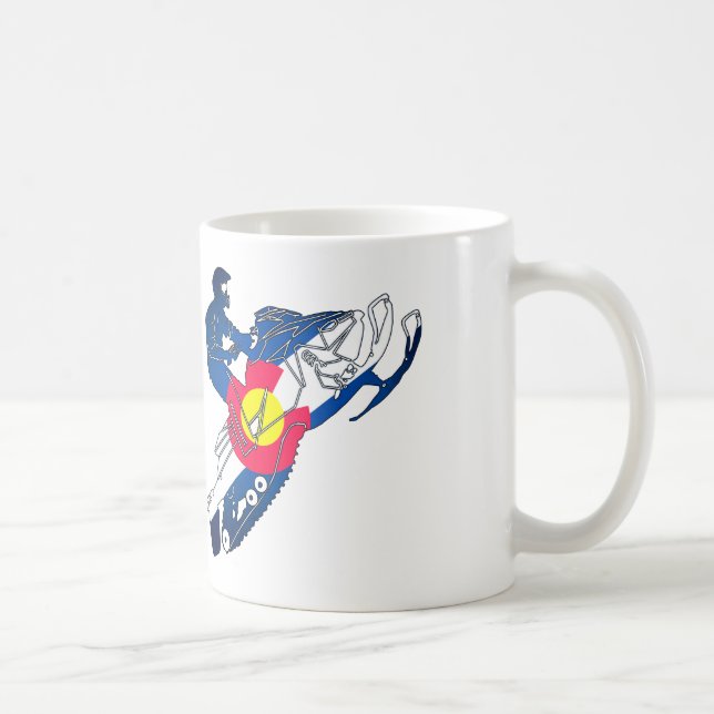 Colorado-Flagge Snowmobile-Kaffee-Tasse Kaffeetasse (Rechts)