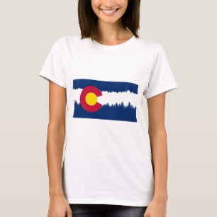 Colorado-Flagge Treeline Silhouette T-Shirt