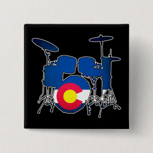 Colorado-Flagge Trommeln quadratischer Knopf Button