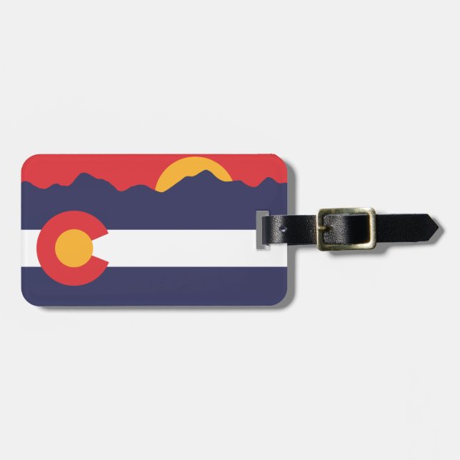 Colorado-Flagge u. GebirgsGepäckanhänger Gepäckanhänger (Vorderseite horizontal)