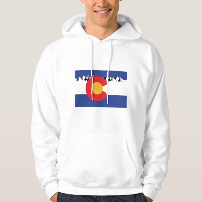 Colorado-Flagge und -Gebirge Hoodie (Vorderseite)