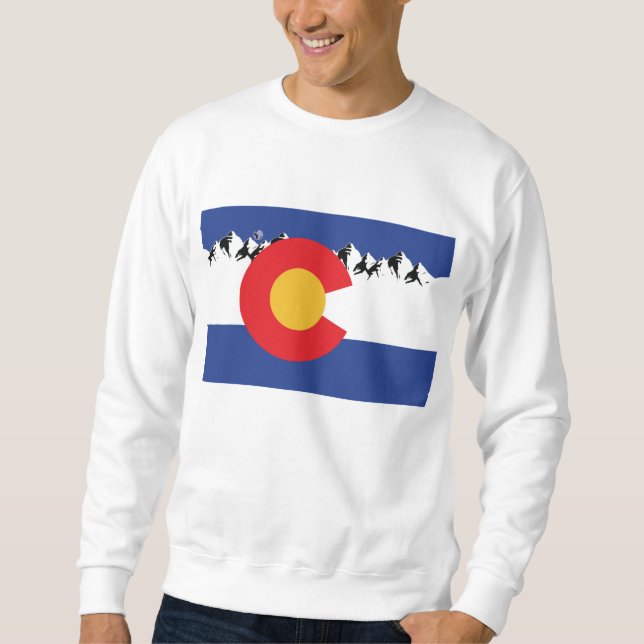 Colorado-Flagge und -Gebirge Sweatshirt (Vorderseite)
