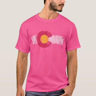 Colorado-Flagge Vintage-Fade-Familie T-Shirt