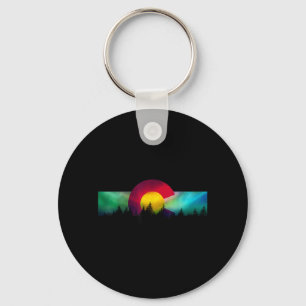 Colorado-Flagge Vintage Rocky Mountains Wandern Schlüsselanhänger