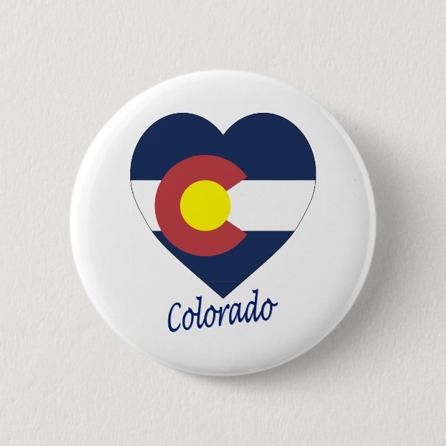 Colorado-Flaggen-Herz Button (Vorderseite)