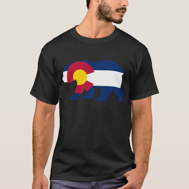 Colorado-Flaggen-Kalifornien-Bär T-Shirt (Vorderseite)