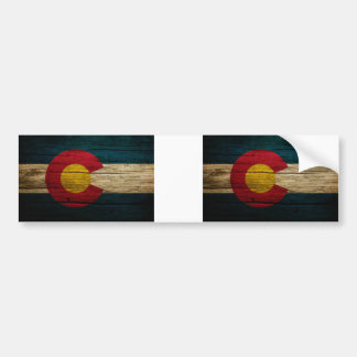 Colorado-Flaggen-rustikales altes Holz Autoaufkleber