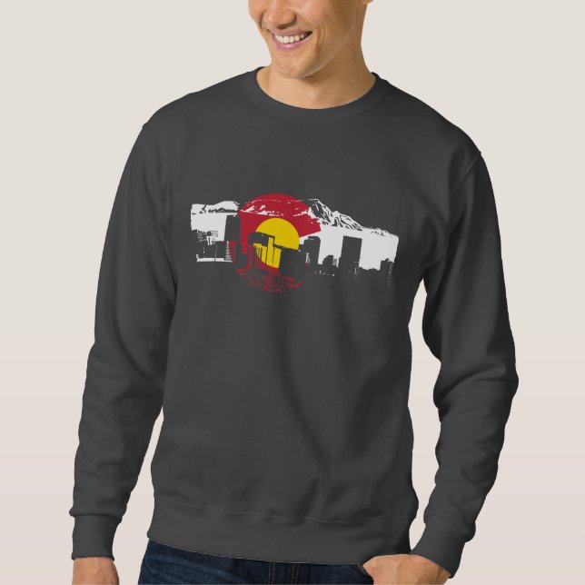 Colorado-Flaggen-T - Shirt - DenverSkyline - (Vorderseite)