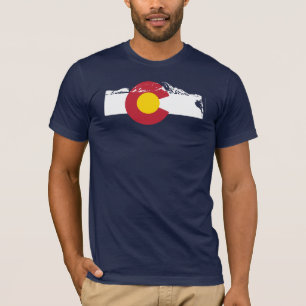 Colorado-Flaggen-T - Shirt - Felsen-Aufstieg -
