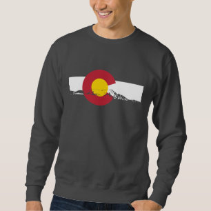 Colorado-Flaggen-T - Shirt - felsige Berge -
