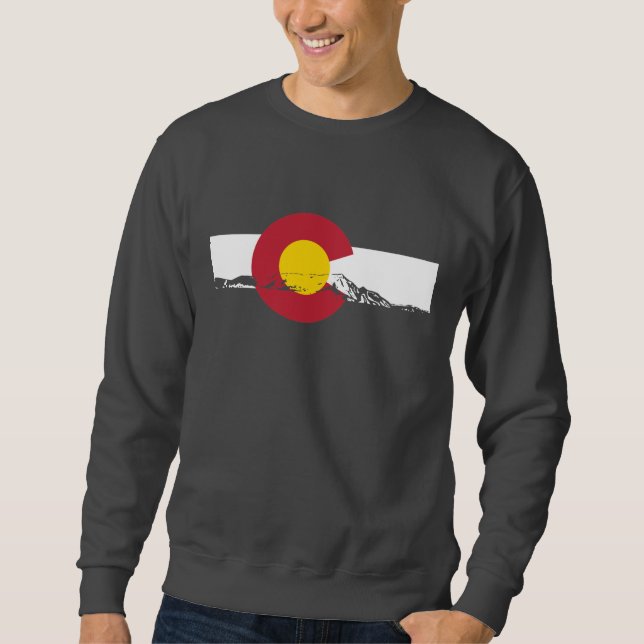 Colorado-Flaggen-T - Shirt - felsige Berge - (Vorderseite)