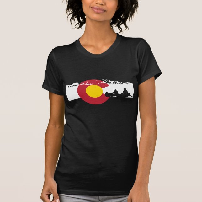Colorado-Flaggen-T - Shirt - Kanu - Canoeing (Vorderseite)