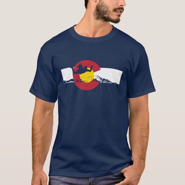 Colorado-Flaggen-T - Shirt - Skydive - Skydiving (Vorderseite)