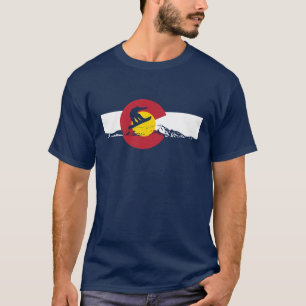 Colorado-Flaggen-T - Shirt - Snowboarder -