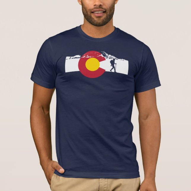 Colorado-Flaggen-T - Shirt - Wanderung Colorado (Vorderseite)