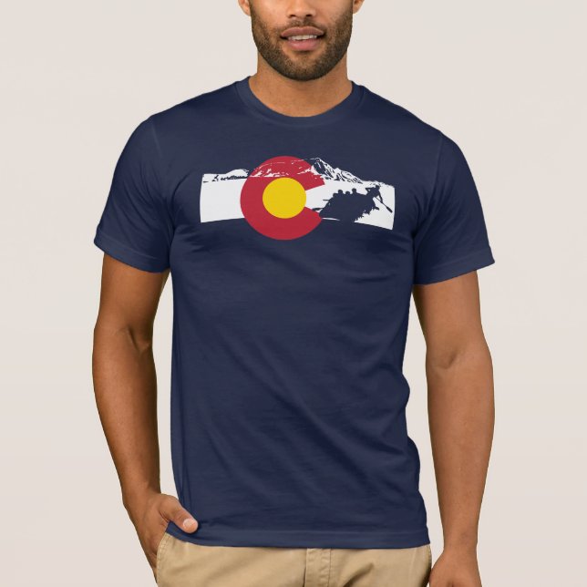 Colorado-Flaggen-T - Shirt - Whitewater-Flößen (Vorderseite)