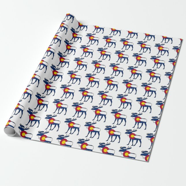 Colorado-Flaggenelch-Muster-Packpapier Geschenkpapier (Ungerollt)