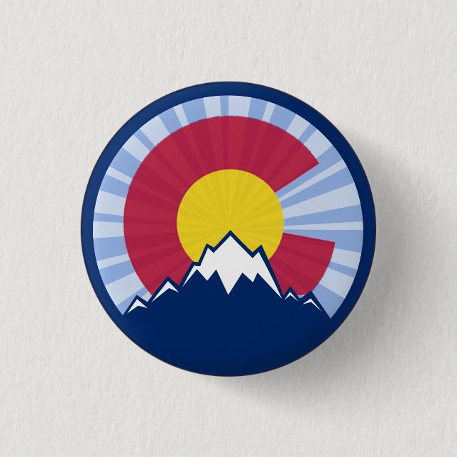 Colorado-Flaggengebirgsexplosions-Buttonknopf Button (Vorderseite)