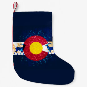 Colorado-Flaggennaturszenen-Feiertags-Strumpf Kleiner Weihnachtsstrumpf