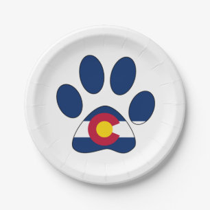 Colorado-Flaggentatzendruck-Papier-Teller Pappteller