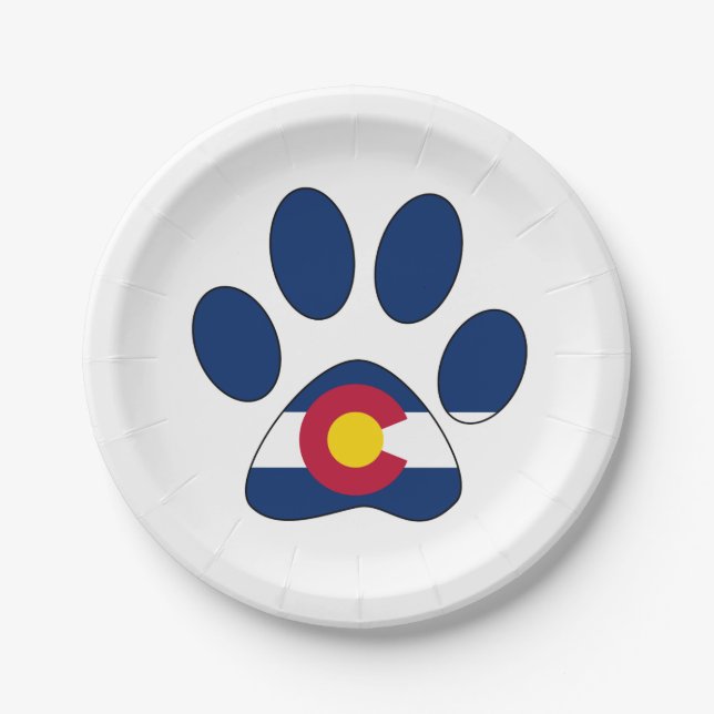Colorado-Flaggentatzendruck-Papier-Teller Pappteller (Vorderseite)